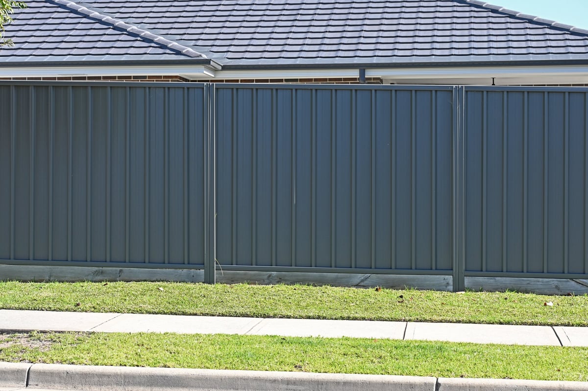 Modern Colorbond steel fence in front of Australian home